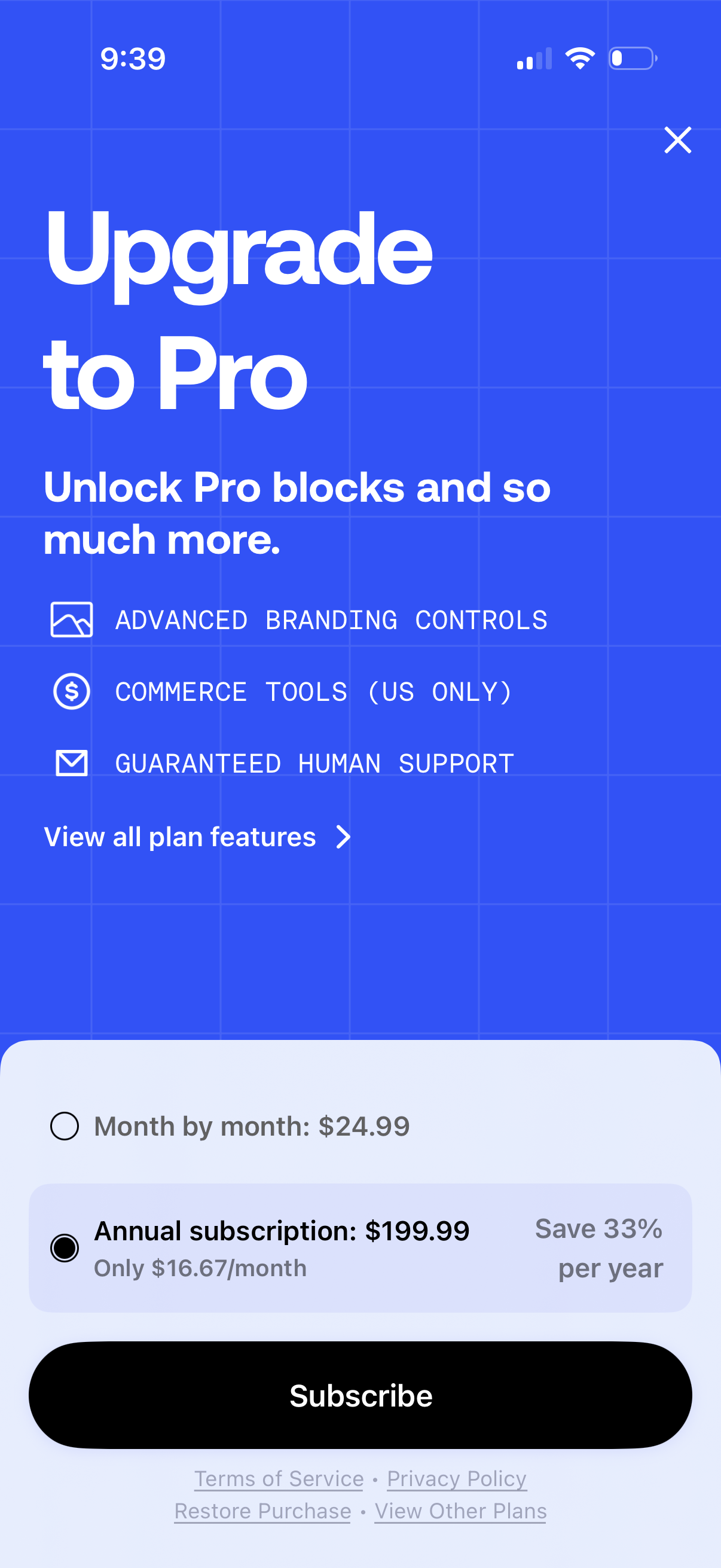 universe paywall screenshot